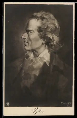 Künstler-AK Fritz Rumpf: Portrait Friedrich Schiller
