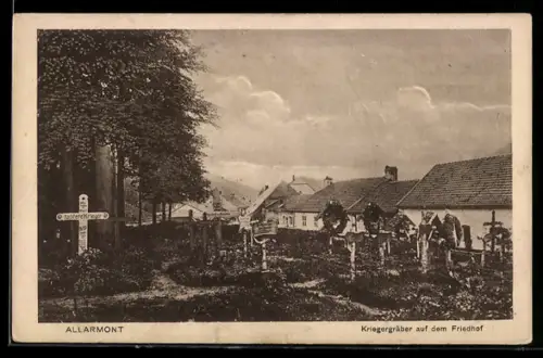 AK Allarmont, Kriegergräber auf dem Friedhof