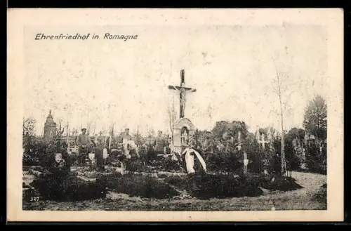 AK Romagne, Soldatenfriedhof in Romagne