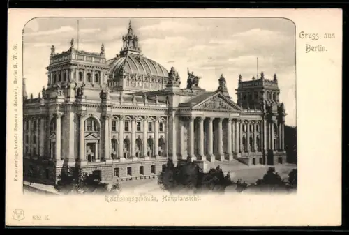 AK Berlin-Tiergarten, Reichstagsgebäude, Hauptansicht