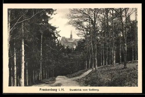 AK Frankenberg i. H., Durchblick vom Gossberg