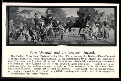 AK Berlin-Steglitz, Vater Wrangel und die Steglitzer Jugend, Gemälde von Paul Casberg