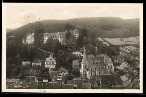 AK Stolberg /Harz, Ortsansicht mit Kirche