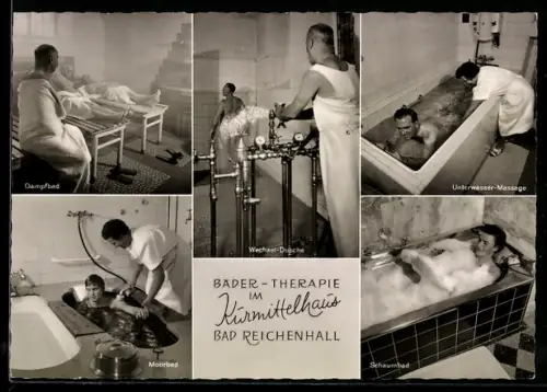 AK Bad Reichenhall, Wechseldusche, Schaumbad