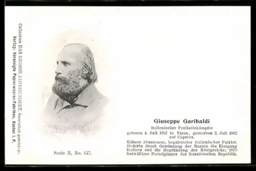AK Giuseppe Garibaldi, italienischer Freiheitskämpfer