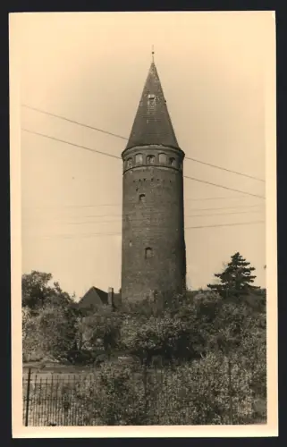 Fotografie unbekannter Fotograf, Ansicht Zörbig, Turm des Schlosses 1959
