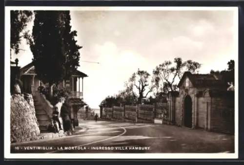 AK Ventimiglia, La Mortola, Ingresso Villa Hambury