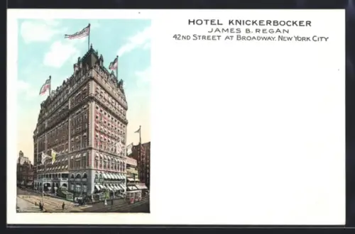 AK New York City, NY, Hotel Knickerbocker, 42nd Street at Broadway