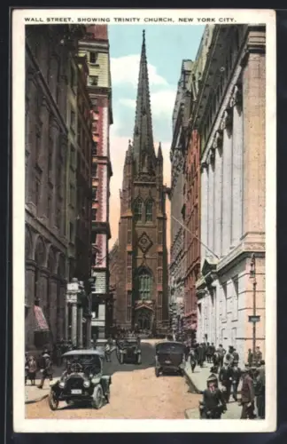 AK New York, NY, Wall Street, showing Trinity Church