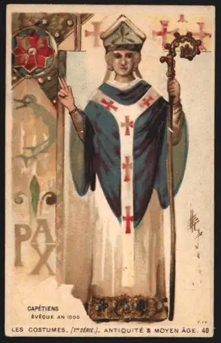 Sammelbild Bordeaux, Carillon, Cours Victor Hugo 140, Cordonnerie, Bischof mit Stab