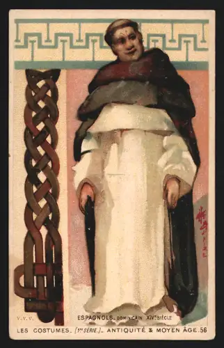 Sammelbild Bordeaux, Carillon, Cours Victor Hugo 140, Cordonnerie, Dominikanermönch in Robe