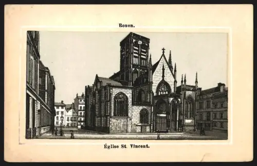 Sammelbild Paris, A Lefèvre & Cie., Porcelaines & Cristaux, Église St. Vincent en Rouen