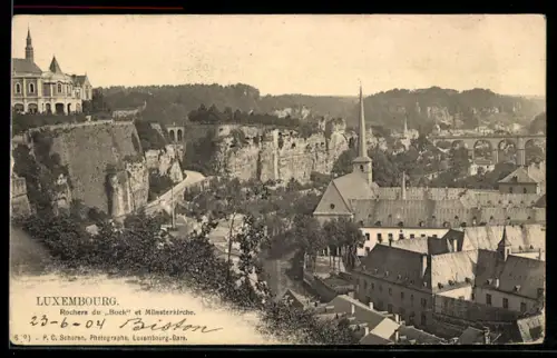 AK Luxembourg, Rochers du Bock et Münsterkirche