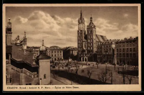 AK Kraków, Rynek i kosciól N. P. Marii