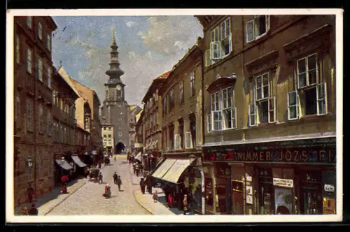 Künstler-AK Pozsony, Mihály-utca