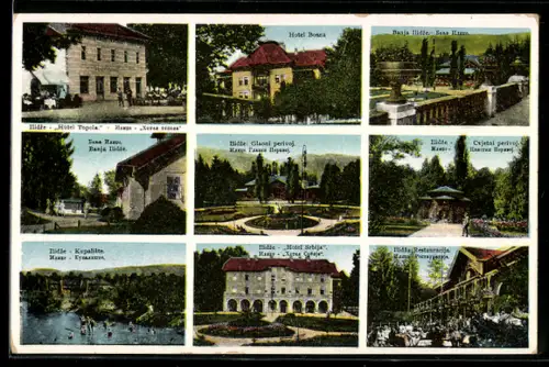 AK Ilidze, Hotel Bosna, Glaoni perivoj, Cvjetni perivoij, Restauracija