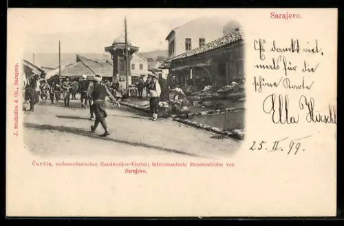 AK Sarajevo, Carsia, mohamedanisches Handwerker-Viertel