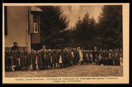 AK La Broque, Yquell, Colonie de vacances de Strasbourg, L`Appel pour la Promenade