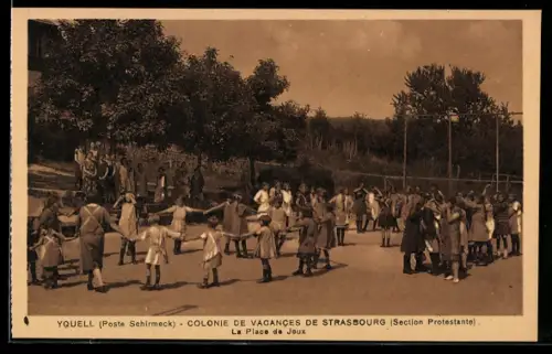 AK La Broque, Yquell, Colonie de vacances de Strasbourg, La Place de Jeux