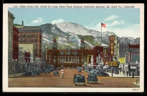 AK Colorado Springs, CO, Pikes Peak from Pikes Peak Avenue
