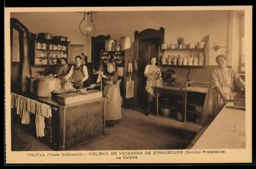 AK Yquell /Schirmeck, Colonie de Vacances de Strasbourg, La Cuisine