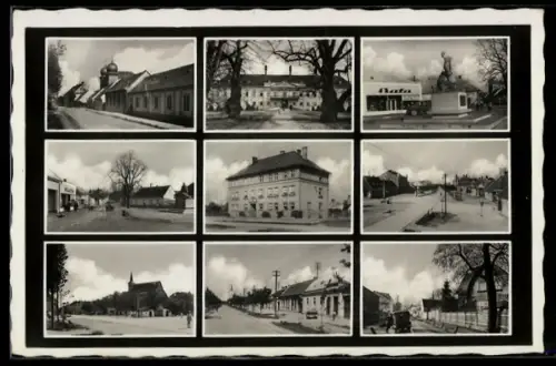 AK Malacky, Synagoge, Denkmal und Strassenpartien