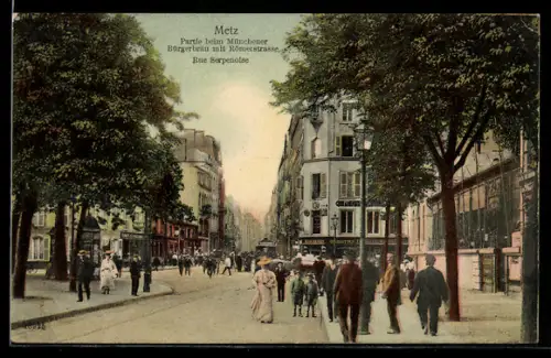 AK Metz, Partie beim Münchener Bürgerbräu mit Römerstrasse