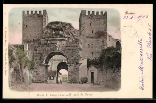 AK Roma, Porta S. Sebastiano con l`arco di Druso
