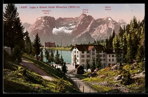AK Misurina, Lago e Grand Hotel Misurina, Vista panoramica con montagne e foresta
