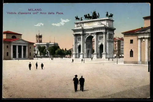 AK Milano, Veduta d`assieme coll`Arco della Pace