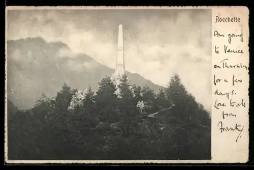 AK Piovene Rocchette, Obelisco tra le montagne e foresta