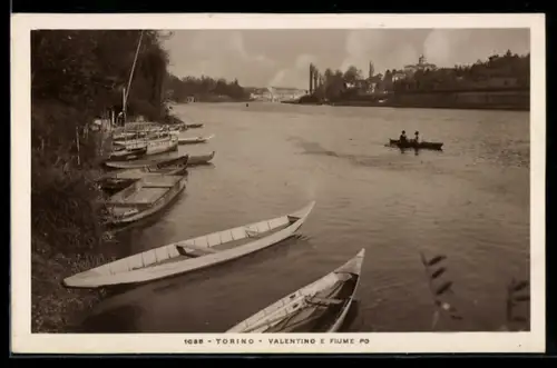 AK Torino, Valentino e Fiume Po con barche e rematori