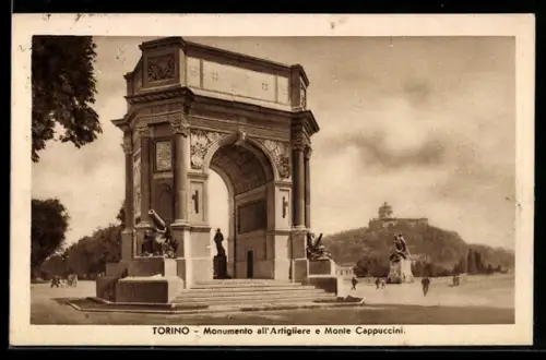 AK Torino, Monumento all`Artigliere e Monte Cappuccini