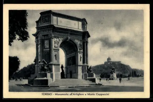 AK Torino, Monumento all`Artigliere e Monte Cappuccini
