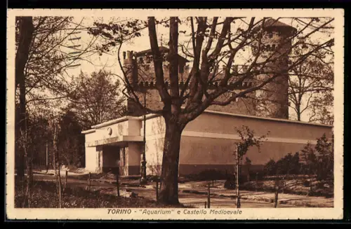 AK Torino, Aquarium e Castello Medioevale, Eposizione 1928