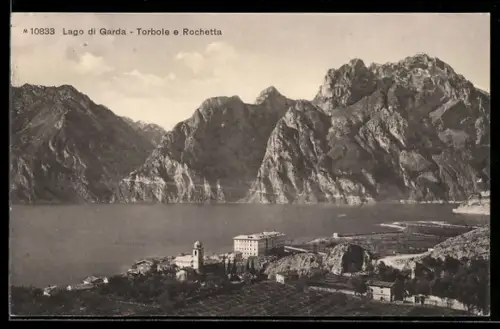 AK Torbole, Teilansicht mit Rochetta und Gardasee