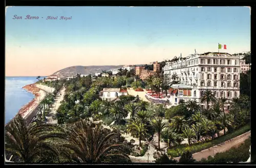 AK San Remo, Hotel Royal mit Umgebung