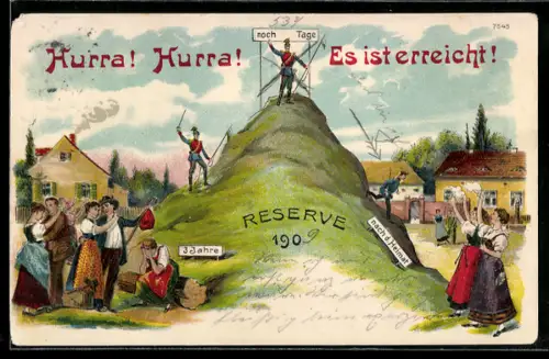 AK Reservisten zählen die Tage auf einem Hügel