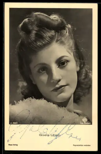 AK Schauspielerin Gisela Uhlen, Autograph