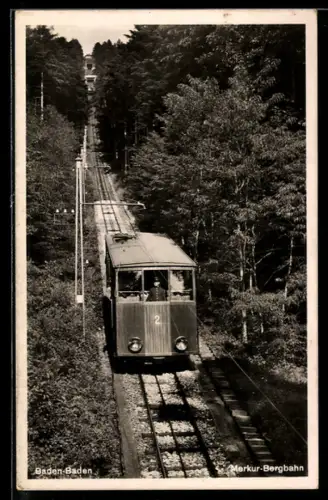 AK Baden-Baden, Wagen der Merkurbahn