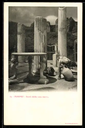 Künstler-AK Pompei, Scavi della casa nuova
