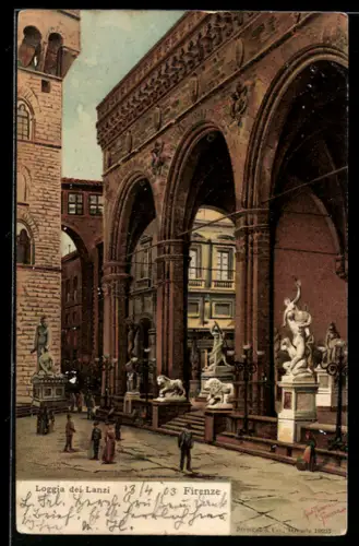 Künstler-AK Firenze, Loggia dei Lanzi