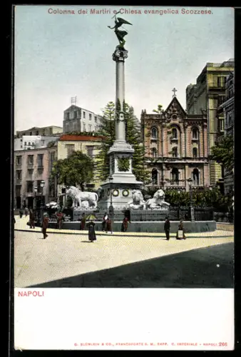 AK Napoli, Colonna dei Martiri e Chiesa evangelica Scozzese
