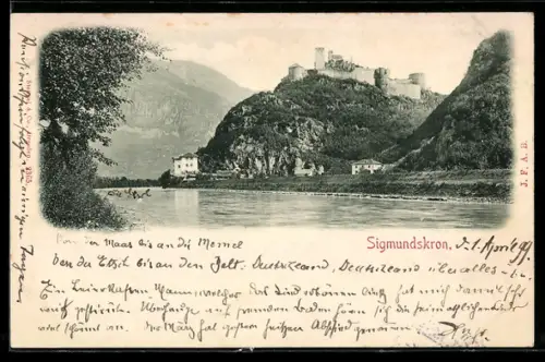 AK Bozen, Blick auf Schloss Sigmundskron