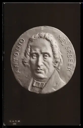 AK Portrait Antonio Meyerbeer auf Medaille