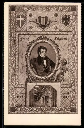 AK Portrait des Komponisten Franz Schubert