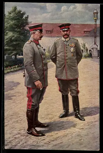 AK Kaiser Wilhelm II. im Gespräch mit Bismarck