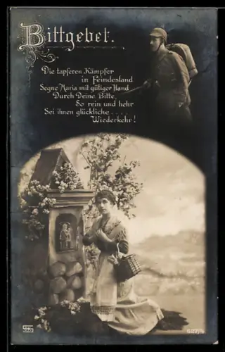 AK Bittgebet für den Liebsten als Soldat im Felde