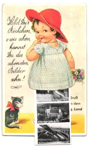 Leporello-AK Solingen /Berg. Land, Talsperre, Altenberger Dom, Remscheider Talsperre, Schwebebahn Wuppertal