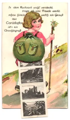 Leporello-AK Carlshafen, Hugenottenturm, Hannoversche Klippen, Juliushöhe